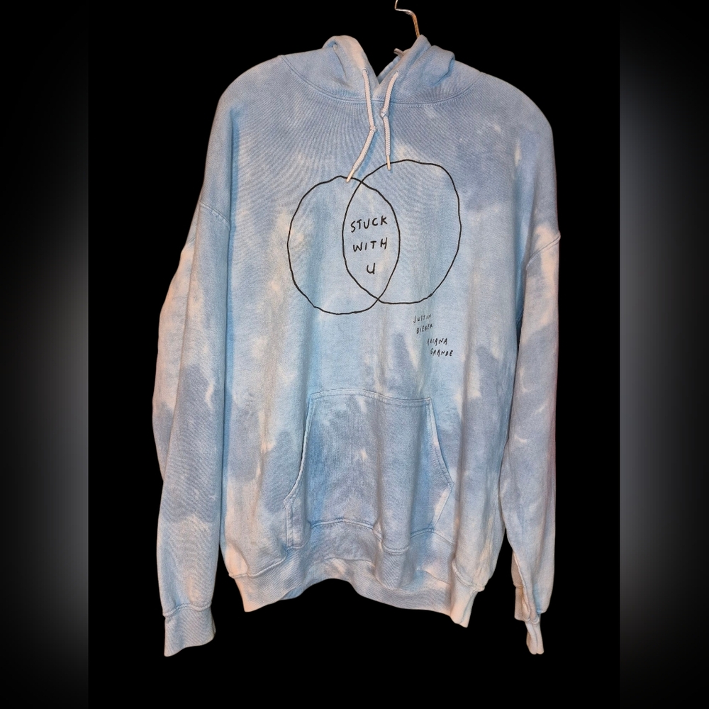 Stuck With You - Justin Bieber And Ariana Grande Blue Tie Dye Hoodie